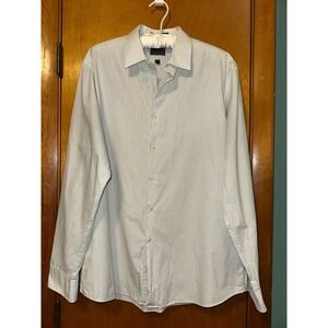 Arrow Men's Slim Fit Wrinkle Free Striped Dress Shirt Size Medium 16 1/2, 34/35